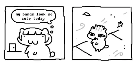 Wind Ruins Cute Bangs