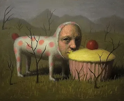 Лошадь ест кекс