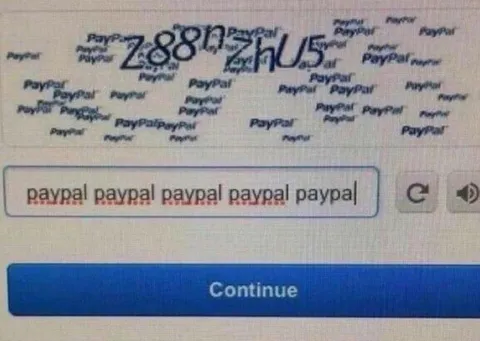 PayPal CAPTCHA answer