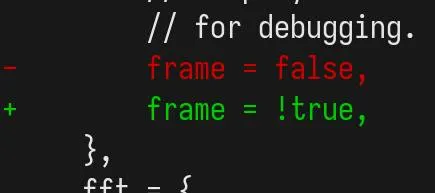 Debugging Frame Boolean