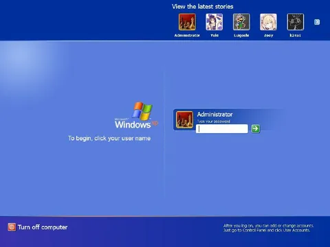 Windows XP Password Login