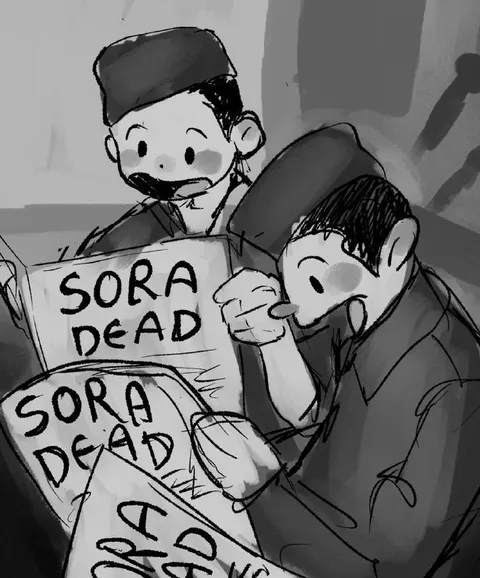 Sora Dead Reaction Drawing