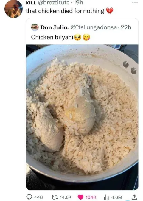 Chicken Died for Nothing