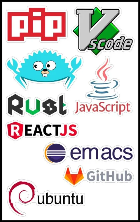 Programming Logo Sticker Collage