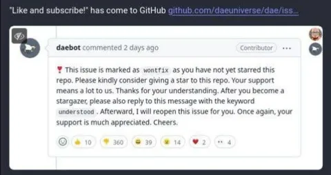 GitHub Star Begging Bot