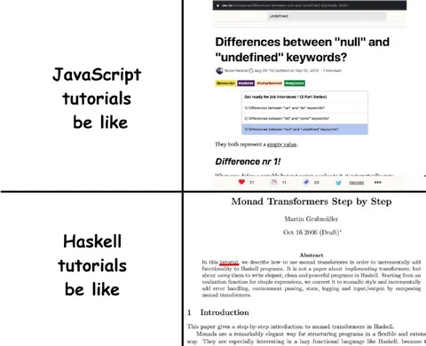JavaScript and Haskell Tutorials