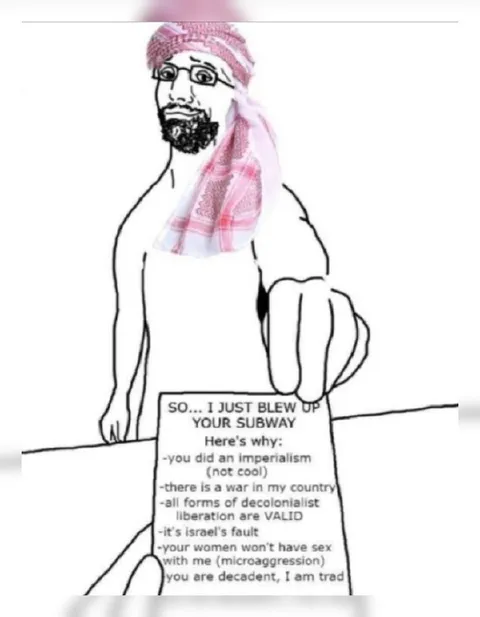 Arab Wojak Blows Up Subway