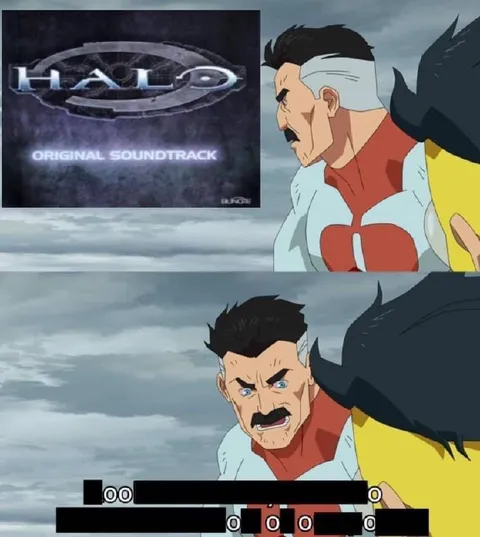 Omni-Man Hears the Halo Soundtrack