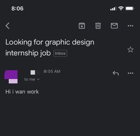 Graphic Design Internship Email