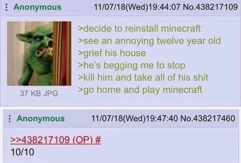 Minecraft Greentext Griefing