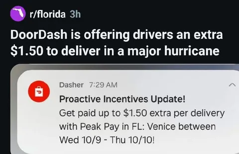 DoorDash Hurricane Incentive