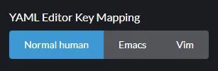YAML Editor Key Mapping