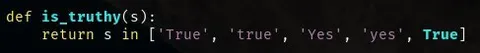 Truthiness Function in Python