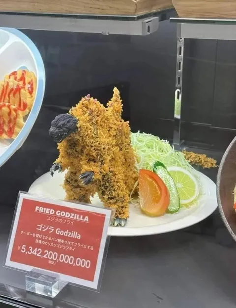 Fried Godzilla on a Plate