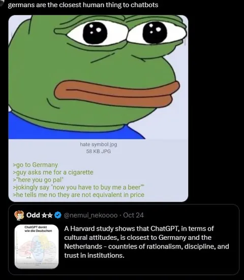 Germans Think Like ChatGPT