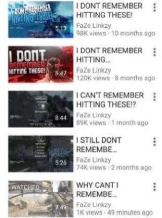 I Don't Remember Hitting These