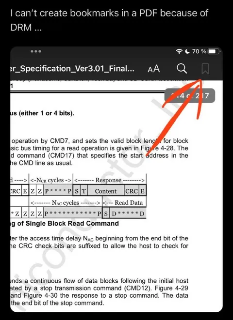 PDF DRM Bookmark Problem