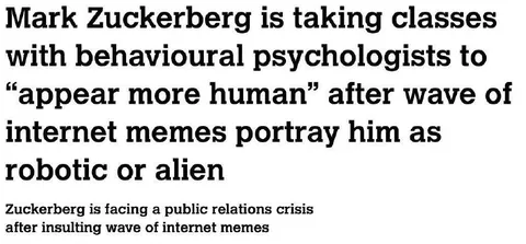Zuckerberg Tries to Appear Human