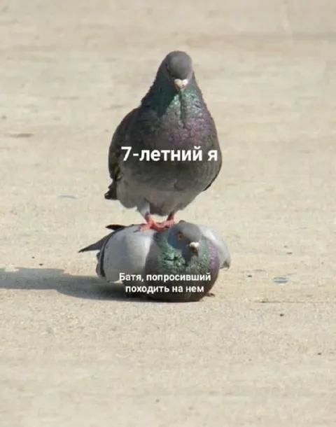 Семилетний я верхом на отце