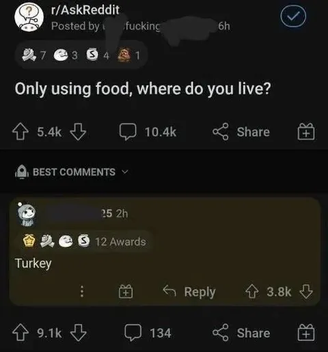 Only Using Food, Where Do You Live?