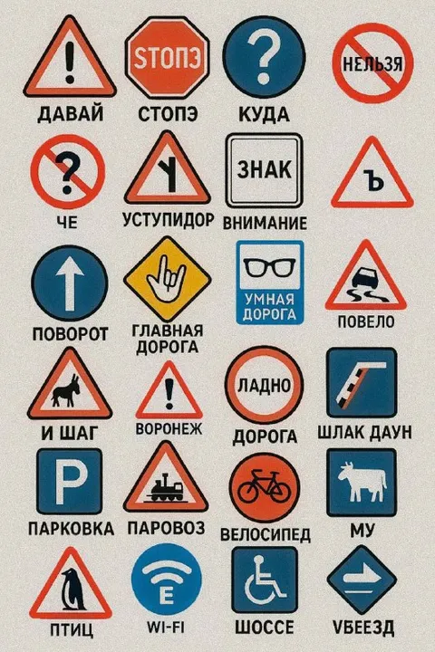 Смешные дорожные знаки