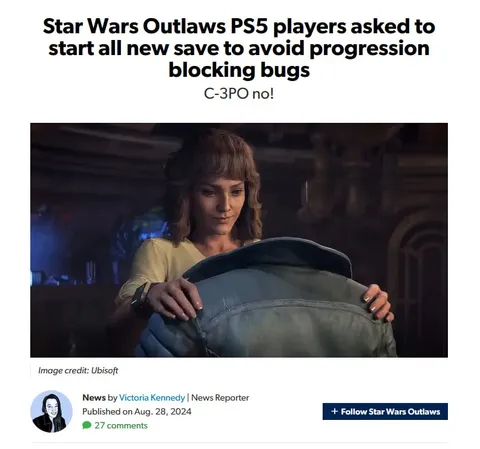 Star Wars Outlaws Save Wipe