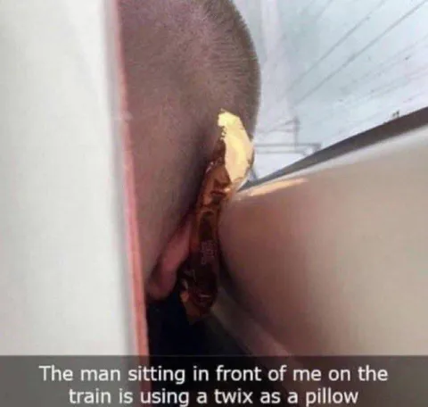 Twix Pillow on the Train