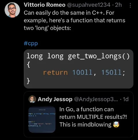 C++ returns two longs