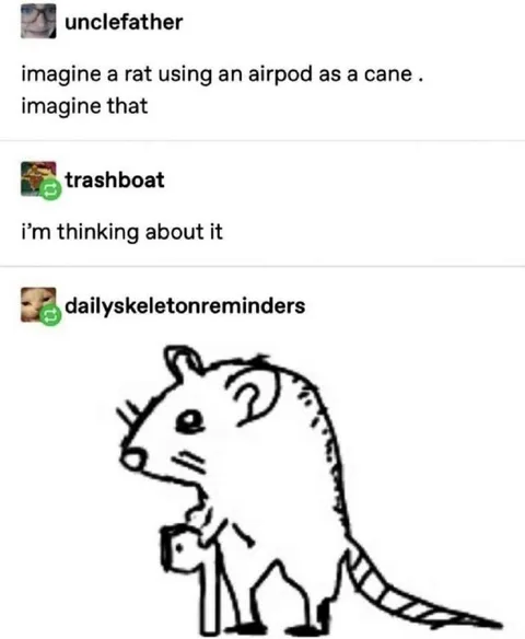 Rat Using an AirPod as a Cane
