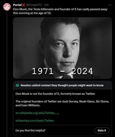 Elon Musk Fake Obituary