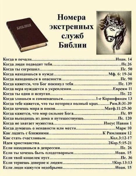 Номера экстременных служб Библии