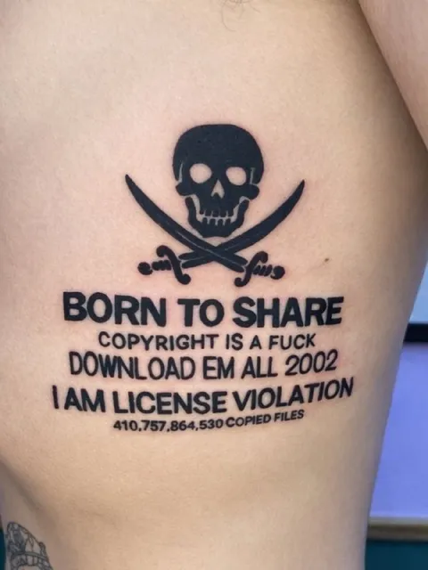 Born to Share Pirate Tattoo