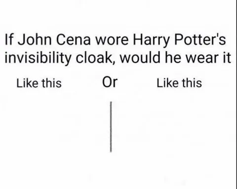 John Cena Wears the Invisibility Cloak