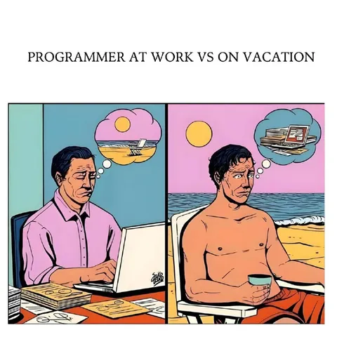 Programmer at Work vs Vacation