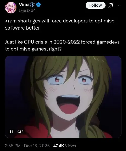 RAM Shortage Optimisation Reaction