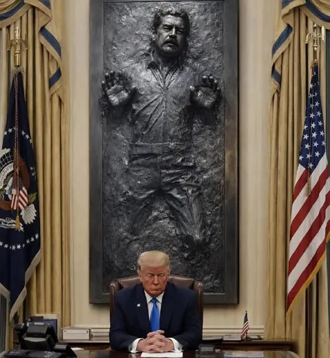 Трамп перед своим портретом