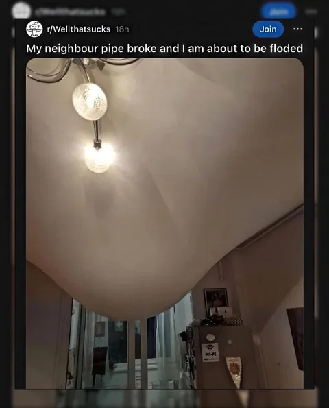 Neighbour’s Pipe Floods the Ceiling