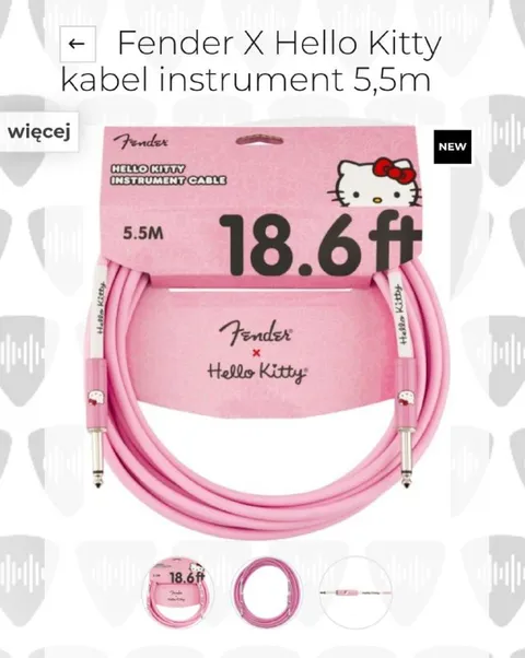 Fender Hello Kitty kabel 5,5 m