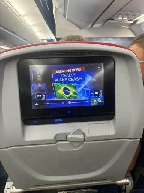 Deadly Plane Crash on In-Flight Screen