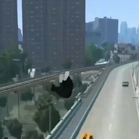 Неудачный прыжок на мотоцикле