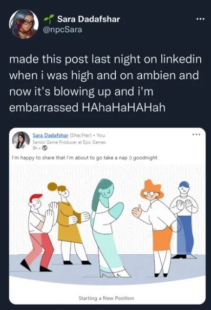 Drunk LinkedIn Post Regret