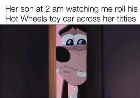 Goofy Watches the Hot Wheels