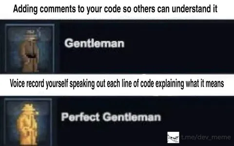 Perfect Gentleman Code Comments
