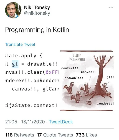 Programming in Kotlin Squirrels