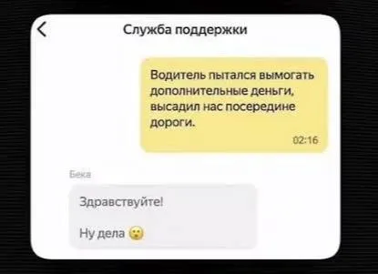 Водитель высадил посреди дороги