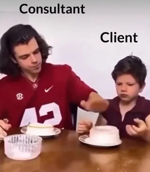 Consultant Fixes the Client's Cake