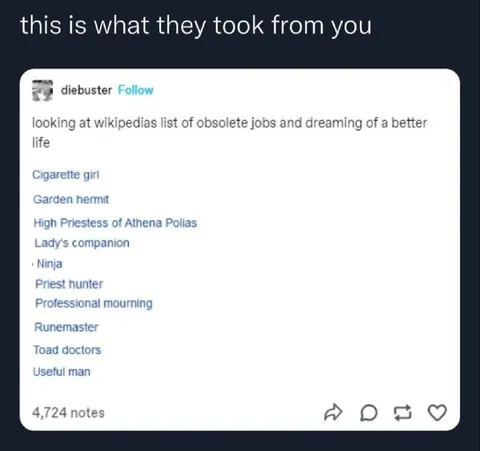 Obsolete Jobs Dream Career