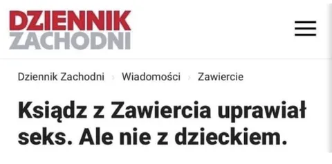 Ksiądz z Zawiercia uprawia seks