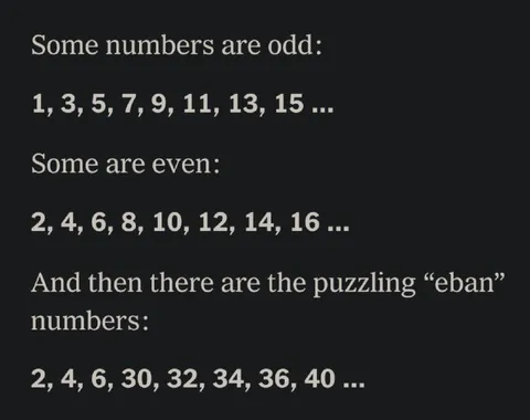 The Puzzling Eban Numbers