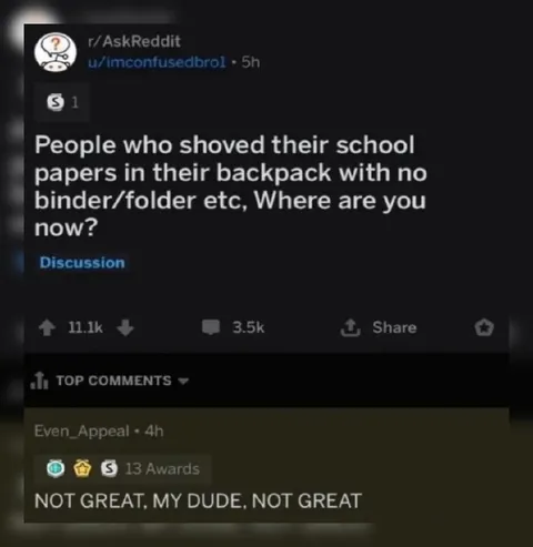 People Without School Folders